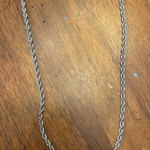 Twisted Silver Chain Necklace